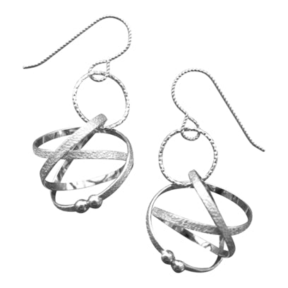 K Maley Sterling Silver Mobius Loop Earrings